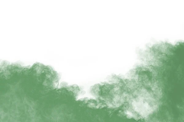 Абстрактный Порошок Брызги Фона Замораживание Движения Зеленого Порошка Взрываясь Бросая — стоковое фото