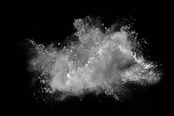 Explosión Polvo Blanco Sobre Fondo Negro Nube Colores Polvo Colorido — Foto de Stock