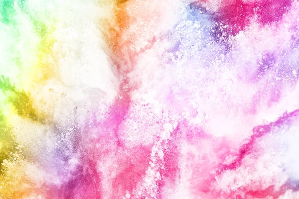 Abstract Powder Splatted Background Colorful Powder Explosion White Background Colored — Stock Photo, Image