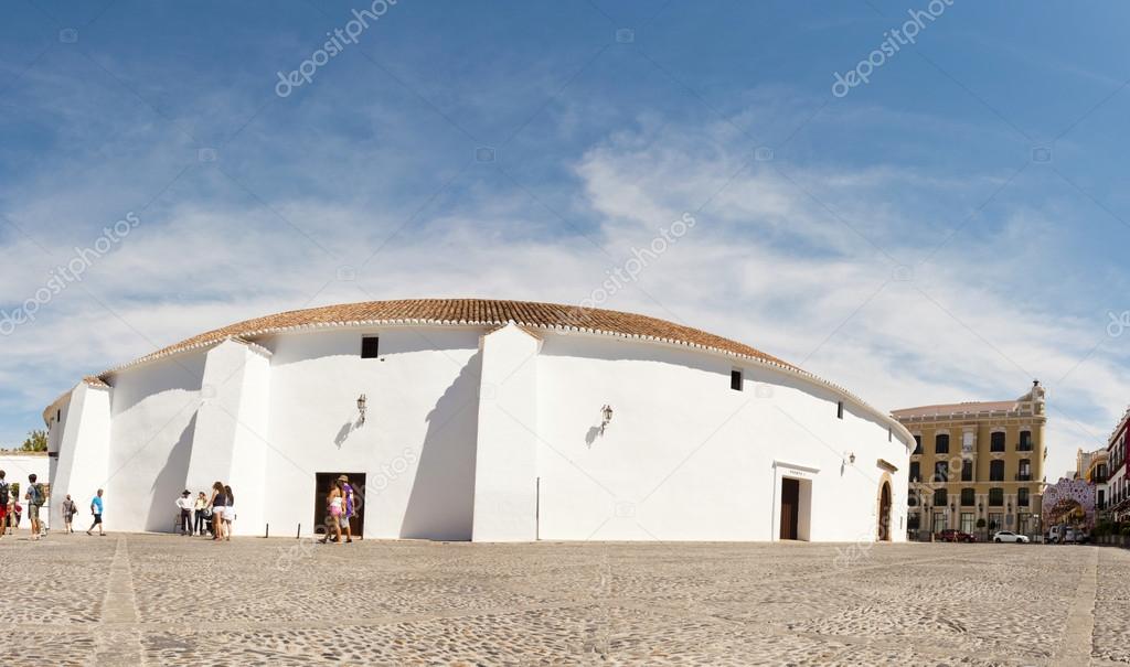 Arena for bullfights in the spanish city Ronda. Malaga. Andalusia. Spain. Plaza de Toros. Exterior view.