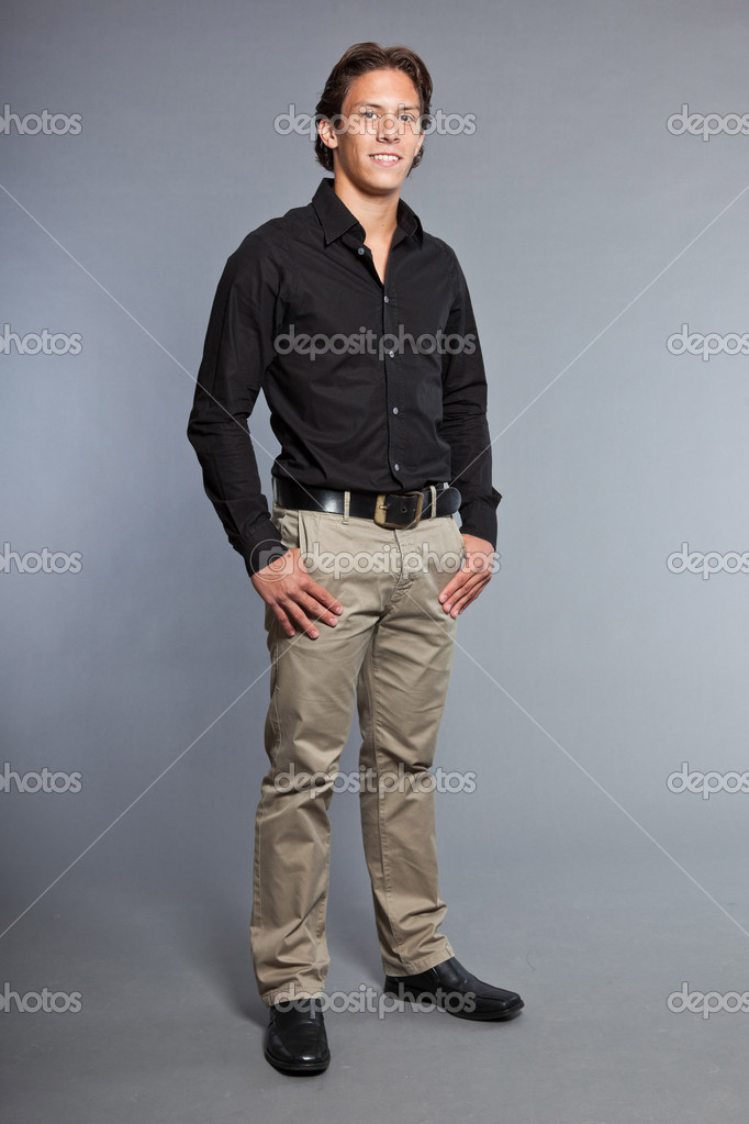 Premium Photo  Indian man at black shirt and beige pants posed at field