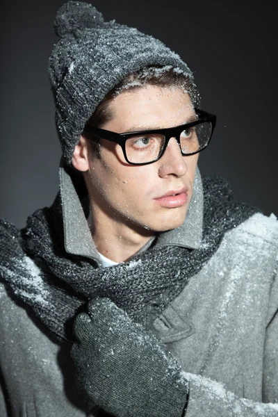 Muž zimní móda. — Stock fotografie