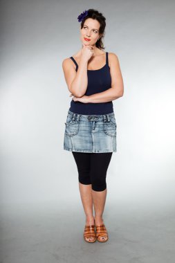 güzel esmer kadın moda studio vurdu.