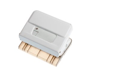 izole beyaz zemin üzerine beyaz zımba.