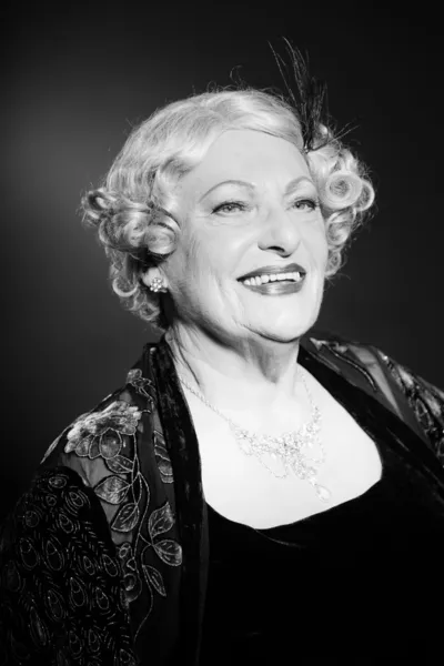 Good looking senior woman glamour vintage style. — Stock Photo, Image