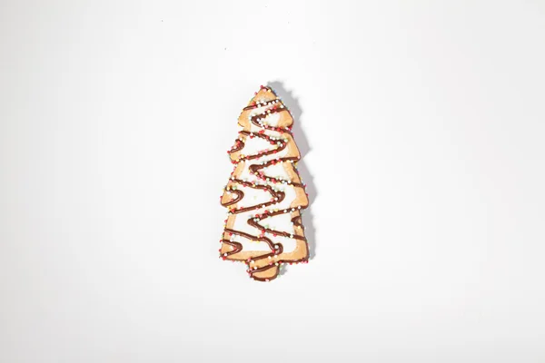 Chocolate christmas cookie isolated on white. — Stock Photo, Image