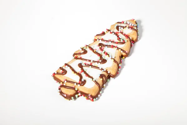 Choklad christmas cookie isolerad på vit. — Stockfoto