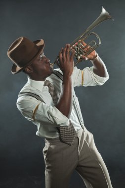 Vintage siyah Afrika kökenli Amerikalı caz müzisyeni.