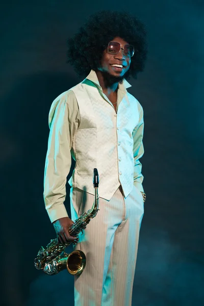 Nero afroamericano jazz musicista . — Foto Stock