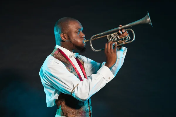 Músico de jazz negro afro-americano . — Fotografia de Stock