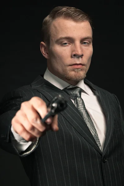 Mafia uomo con pistola . — Foto Stock