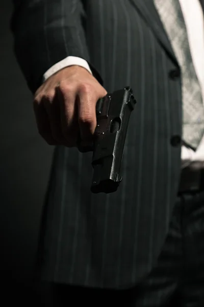 Mafia man with gun. — Stock Photo, Image
