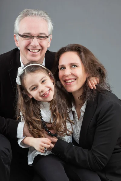 Familj av far, mor och dotter. — Stockfoto