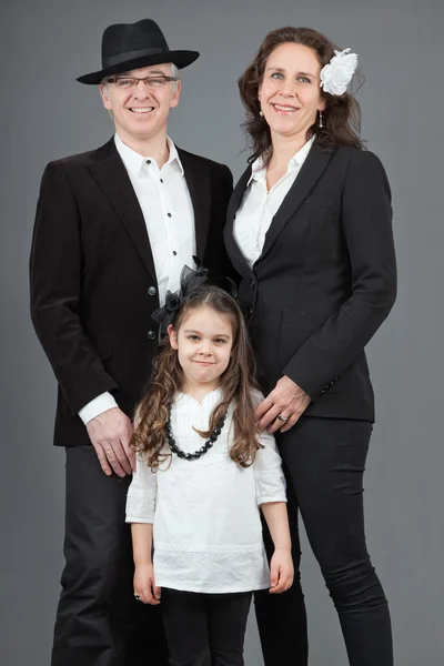 Familj av far, mor och dotter. — Stockfoto