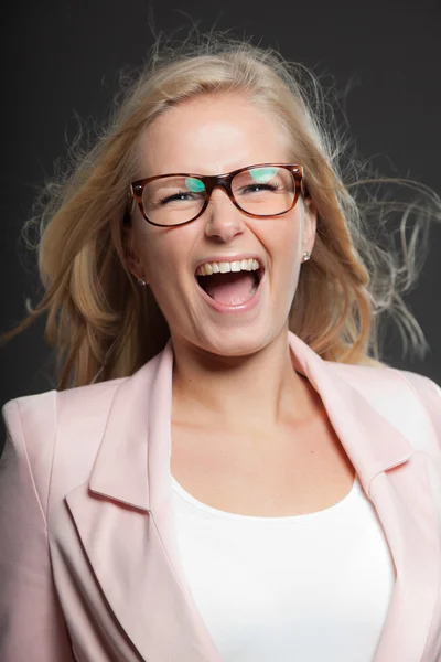 Pretty blonde girl with long hair. — Stock Photo, Image