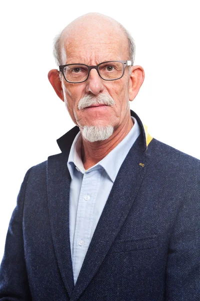 Studio portrait of active senior well dressed retired man. — Stock Photo, Image