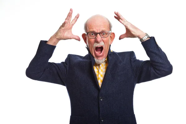 Studio portrait of active senior well dressed retired man. — Stock Photo, Image