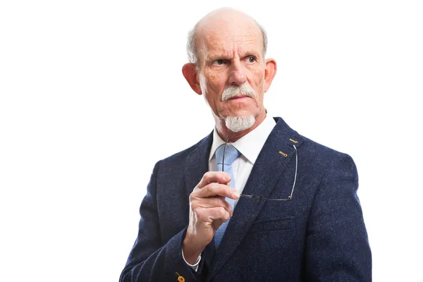 Studio portrait of active senior well dressed retired man. — Stock Photo, Image