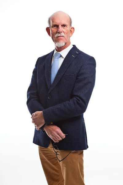 Retrato de estudio de un anciano activo bien vestido jubilado . — Foto de Stock