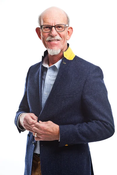 Retrato de estudio de un anciano activo bien vestido jubilado . — Foto de Stock