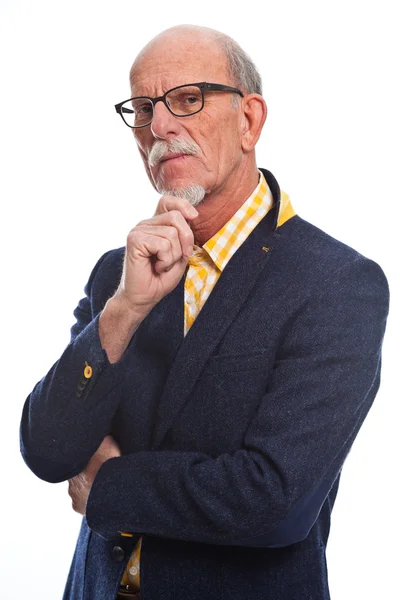 Estúdio retrato de ativo sênior bem vestido aposentado homem . — Fotografia de Stock