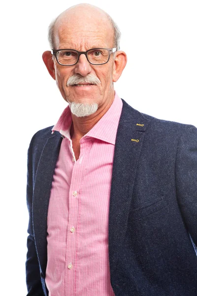 Retrato de estudio de un anciano activo bien vestido jubilado . — Foto de Stock