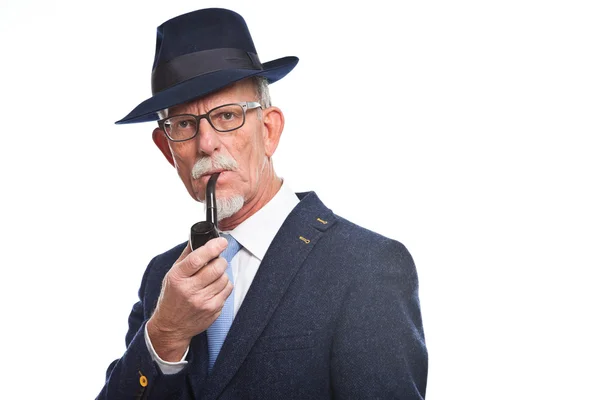 Studio portrait of active senior well dressed retired man. — Stock Photo, Image