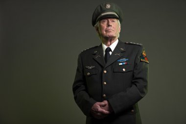 US military general in uniform. Studio portrait. clipart