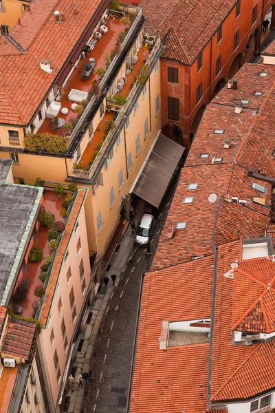 Stadt Bologna Vogelperspektive. Dächer. Italien. Europa. — Stockfoto
