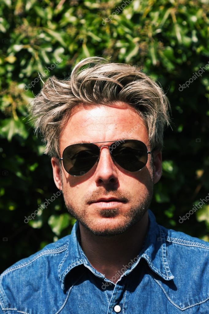 Blonde shop guy sunglasses