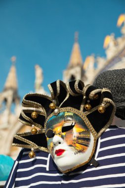 san marco Katedrali ba bulanık ile geleneksel Venedik Maske