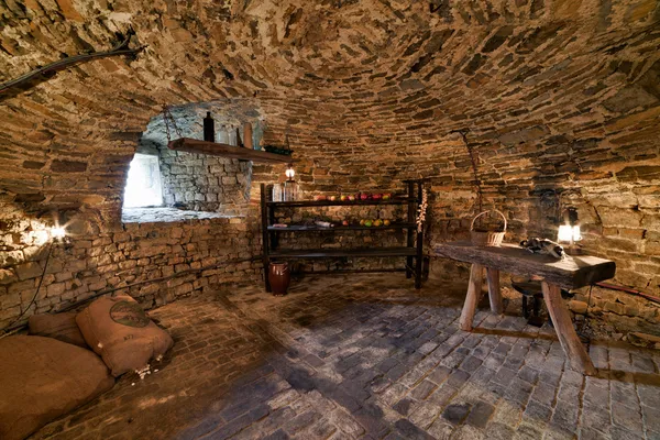 Interior cellar of the castle Lavaux-Sainte-Anne. Rochefort. Ard — Stock Photo, Image