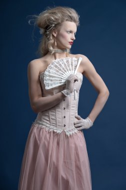 retro klasik Barok bale kadın moda pembe korse giymek bir