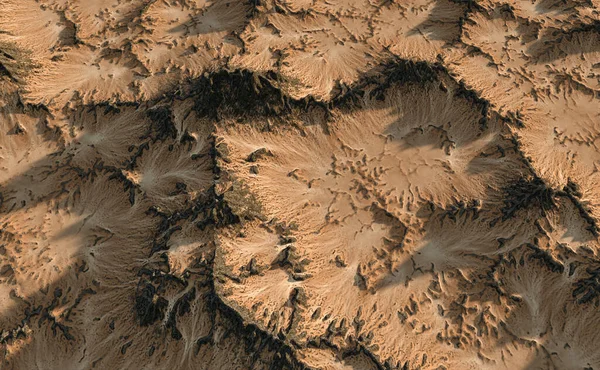 Aérienne Formations Rocheuses Dans Désert Sablonneux Rendu — Photo