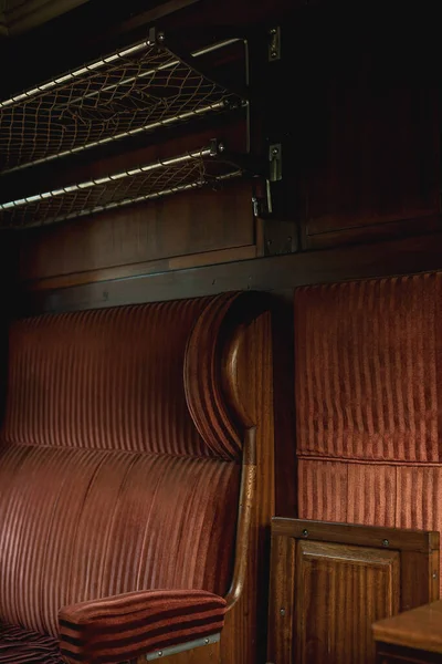 Seat Interior Vintage Train Compartment — ストック写真