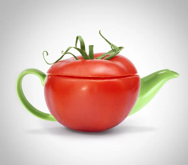 Concept tomato teapot — Stockfoto