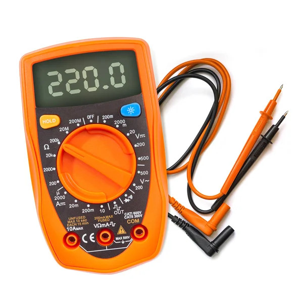 Multimeter, Tester isoliert auf weißem Hintergrund — Stockfoto