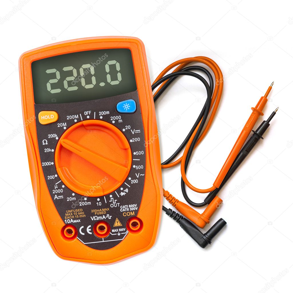 Multimeter, tester isolated on the white background