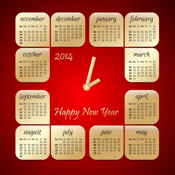 2014 rok wektor kalendarz kalendarz ścienny firmy — Wektor stockowy