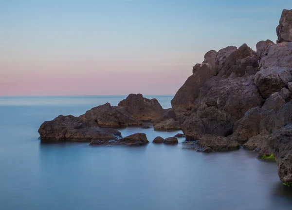 Minimalist misty landscape. Ukraine. Long exposure photography — Stock Photo, Image