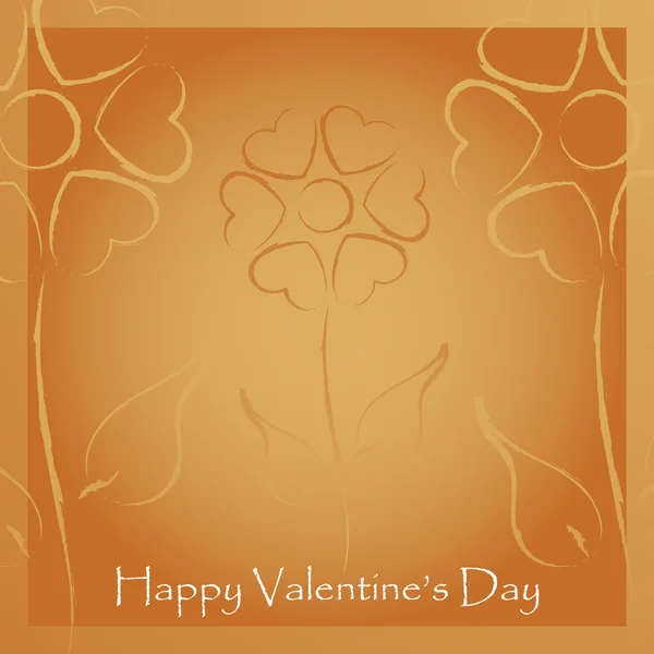 Valentine's day card with stylized flowers hearts — Stock Vector