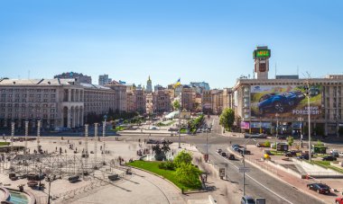 Kiev, Ukrayna - 05 Mayıs 2013: kiev şehir merkezi daha önce devrim