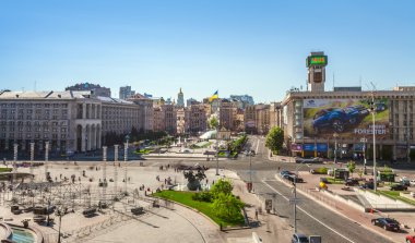 Kiev, Ukrayna - 05 Mayıs 2013: kiev şehir merkezi daha önce devrim
