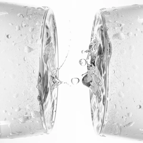 Éclaboussure d'eau dans des lunettes isolées sur blanc — Photo