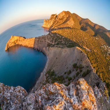 dağ ve deniz manzara balıkgözü lens