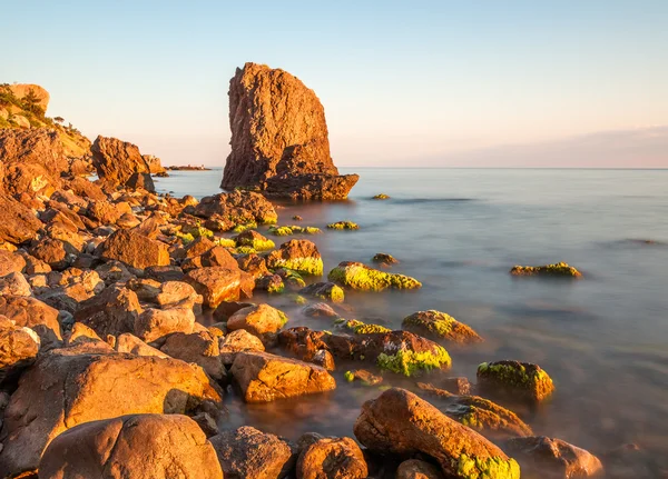 Minimalist Seascape. Coastal Sunrise. Ukraine. Crimea. — Stock Photo, Image