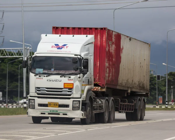 Chiangmai Tailândia Setembro 2021 Caminhão Reboque Carga Abastecimento Estrada 1001 — Fotografia de Stock