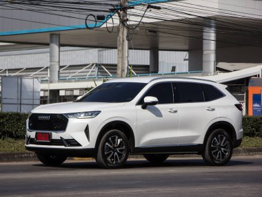 Chiangmai, Thailand - December 23 2021: Private suv car, havel h6. Photo at road no.1001 about 8 km from downtown Chiangmai, thailand.