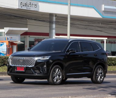 Chiangmai, Thailand - December 23 2021: Private suv car, havel h6. Photo at road no.1001 about 8 km from downtown Chiangmai, thailand.