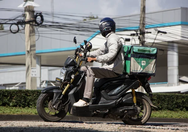 Чиангмай Таиланд Ноября 2021 Года Доставщик Едет Мотоцикле Grab Food — стоковое фото
